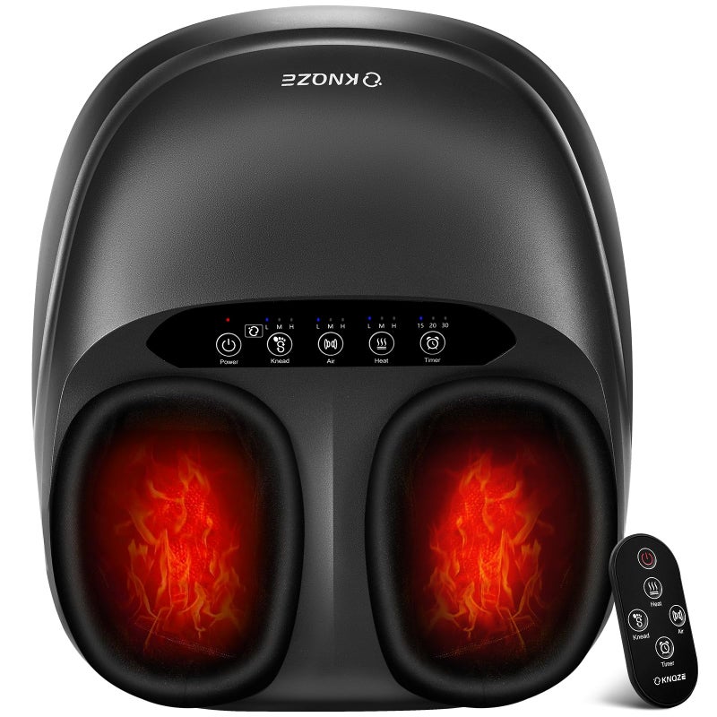 KNQZE Foot Massager Machine with Heat Shiatsu Deep Kneading Foot Massager with Remote Compression MultiMassage Modes AutoOff Timers Valentines Day Gifts for Women Men - Image 3