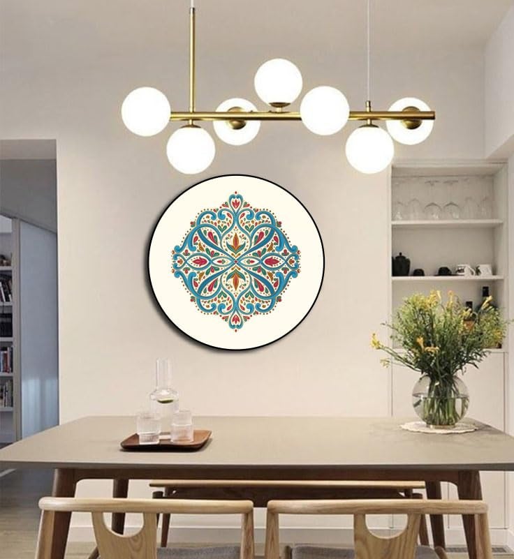 KRIYANTA Jeweled Tapestry of India Unique Wood Vintage Wall Art 151822 Handcrafted Wall PieceDcor for Living RoomBedroomOfficeHotel Style 1 Small 15 Inches Diameter - Image 2