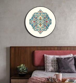 KRIYANTA Jeweled Tapestry of India Unique Wood Vintage Wall Art 151822 Handcrafted Wall PieceDcor for Living RoomBedroomOfficeHotel Style 1 Small 15 Inches Diameter - Image 3