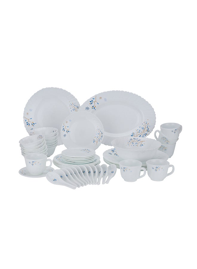 Royalford 50 Pcs Opalware Dinner Set, RF10202 | Assorted Design | Lightweight, Beautiful Design Opal Dishes Sets Service for 6 Purple Purple - Image 1