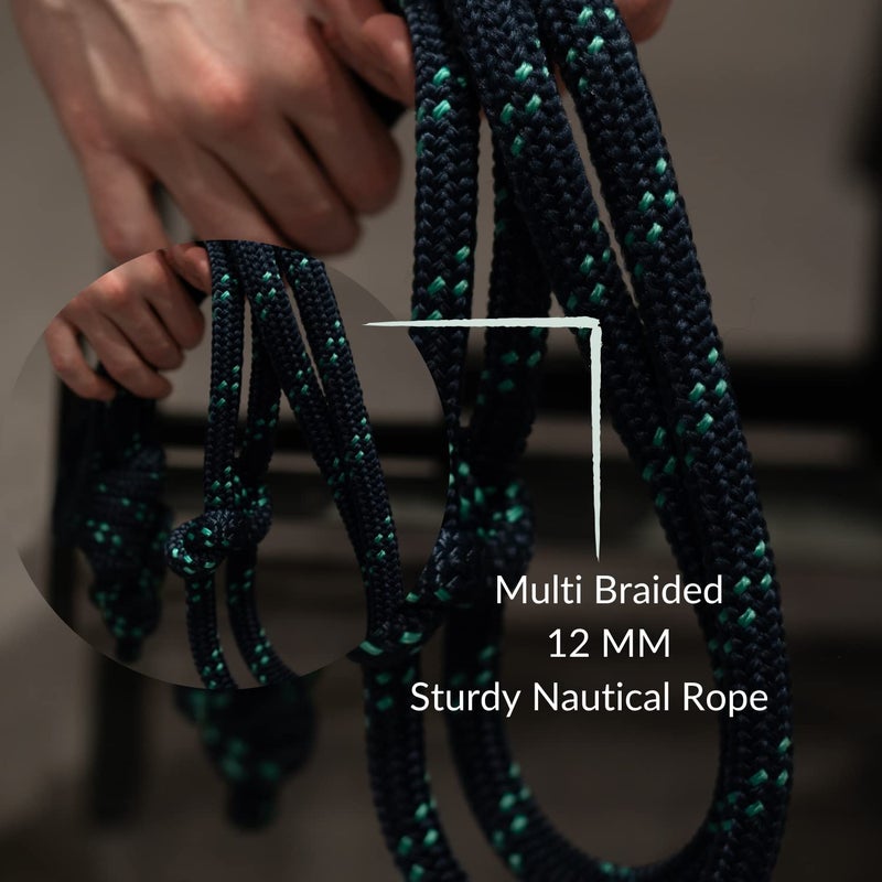 AXiOFiT حبل تمرين AXiOFiT Flow Rope للقفز في المنزل لتمارين الكارديو حبل قفز موازن للقفز الحر يساعد على لياقة الجزء العلوي من الجسم للملاكمة و HIIT للمبتدئين – 560 جرام (1.23 رطل) - Image 5