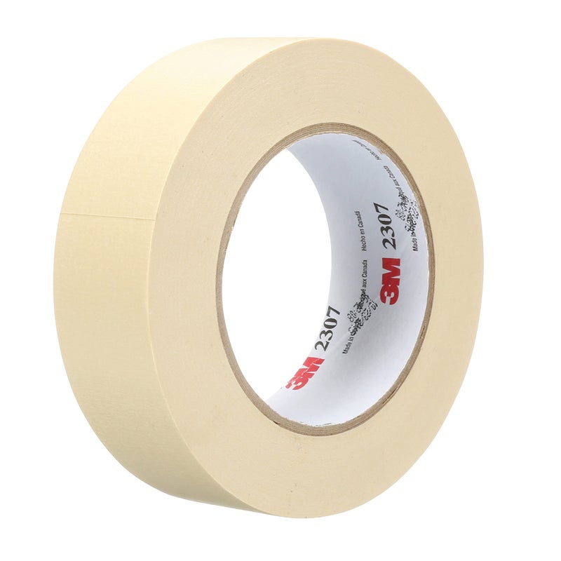 3M Masking Tape 2307, Tan Color, General Purpose, Rubber Adhesive, Crepe-Paper Backing, 24 mm x 55 m, 5.2 mil, 1 Roll - Image 1