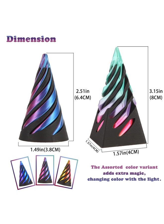 Cucue Spiral Cone Fidget Toy,3D Printed Spiral Cone Toy, Spiral Fidget Toy,Impossible Cone (2 - Pack) - Image 2