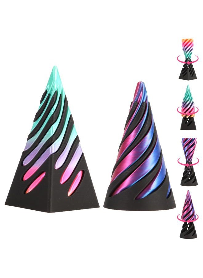 Cucue Spiral Cone Fidget Toy,3D Printed Spiral Cone Toy, Spiral Fidget Toy,Impossible Cone (2 - Pack) - Image 1