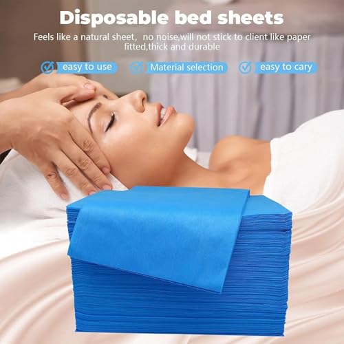 KUDIZE Disposable Non-Woven Bed Sheet for Hospital; Hotel; Spa and Beauty Parlor 30 GSM (Blue; 42 * 84 Inch/106.68 * 213.36 cm) (Pack of 10) - Image 2