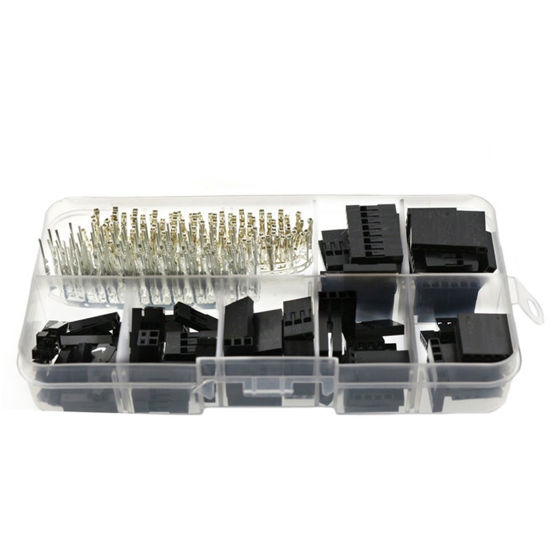 مجموعة غلاف موصل رأس دبوس القطع المتصلة بالسلك 310 قطعة/مجموعة، دبابيس الانكماش الذكر + طرفي موصل الدبوس الأنثى مع حجرة متنوعة محمولة - Image 1