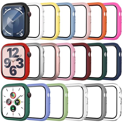 Tiorecime 20 Pack Case for Apple Watch Series 9/8/7 45mm with Tempered Glass Screen Protector, Shockproof Hard PC Protective Cover, All-around Bumper Compatible with iWatch S9 S8 S7 45mm - Image 1