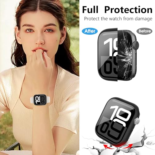Tiorecime 20 Pack Case for Apple Watch Series 9/8/7 45mm with Tempered Glass Screen Protector, Shockproof Hard PC Protective Cover, All-around Bumper Compatible with iWatch S9 S8 S7 45mm - Image 3