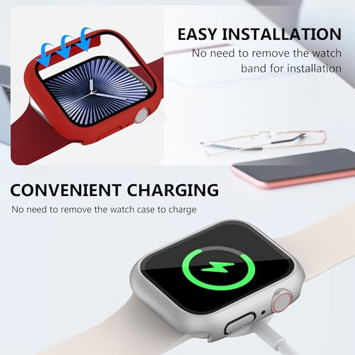 Tiorecime 20 Pack Case for Apple Watch Series 9/8/7 45mm with Tempered Glass Screen Protector, Shockproof Hard PC Protective Cover, All-around Bumper Compatible with iWatch S9 S8 S7 45mm - Image 5