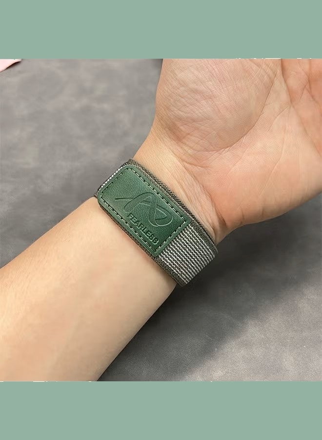Fearless Tape Smartwatch Bands for Apple Watch Ultra 1/2 49mm 45mm 44mm 42mm, Replacement Parachute Style Buckle Straps for iWatch SE Series 10 9 8 7 6 5 4 3 2 1 SE (Green) - Image 5