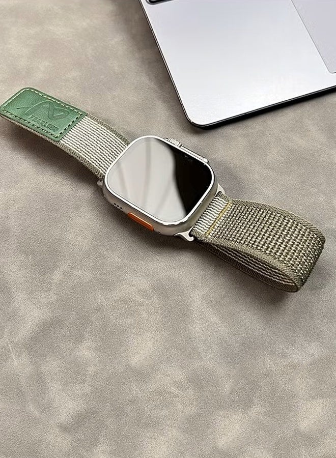 Fearless Tape Smartwatch Bands for Apple Watch Ultra 1/2 49mm 45mm 44mm 42mm, Replacement Parachute Style Buckle Straps for iWatch SE Series 10 9 8 7 6 5 4 3 2 1 SE (Green) - Image 2