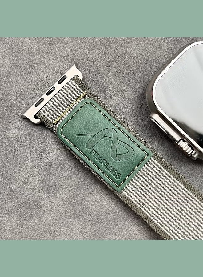 Fearless Tape Smartwatch Bands for Apple Watch Ultra 1/2 49mm 45mm 44mm 42mm, Replacement Parachute Style Buckle Straps for iWatch SE Series 10 9 8 7 6 5 4 3 2 1 SE (Green) - Image 3