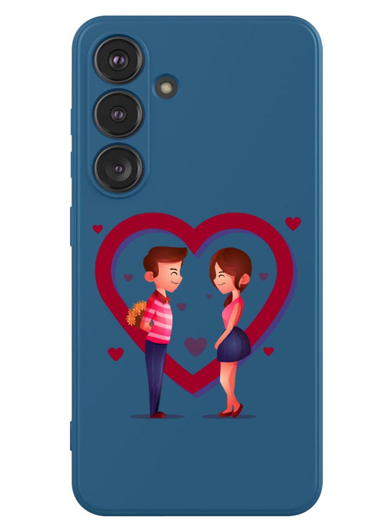 Theodor Protective Slim Fit Case Liquid Silicone Cover with Full Body Protection Anti-Scratch Shockproof Case For Samsung Galaxy S24 (Blue) - Lovers - Image 1