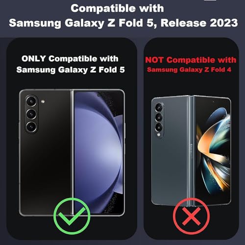 Midkart Anti-Fingerprint Case Compatible with Samsung Galaxy Z Fold 5 Release 2023 Matte Finish Smooth Touch and Independent Camera Protection Cover, Grey - Image 2