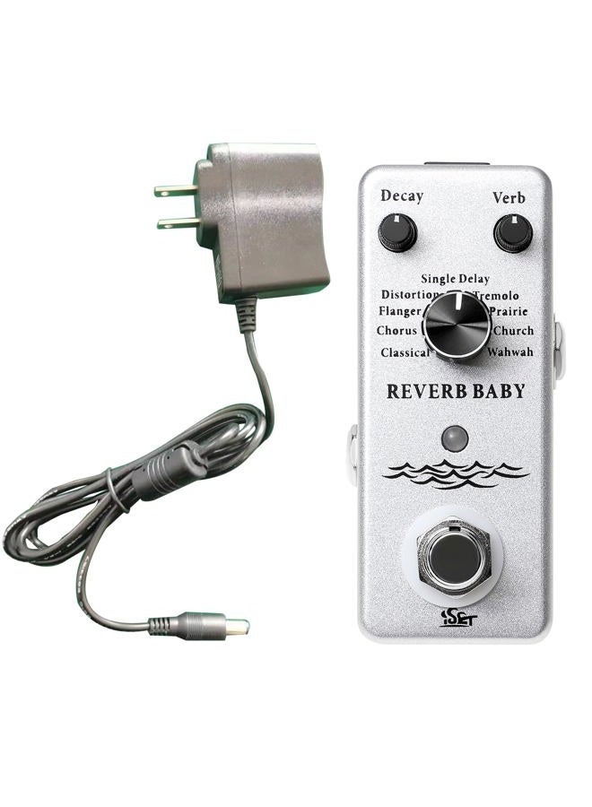 ISET Reverb Baby Reverb Guitar Pedal Mini Single Guitar Effect Pedal With Power Adapter - Image 1