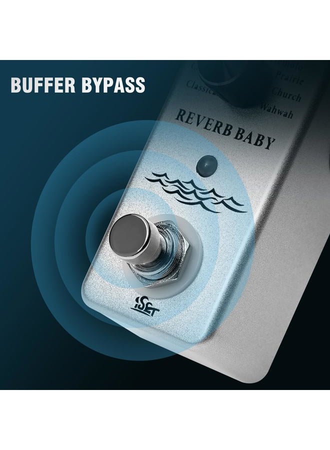 ISET Reverb Baby Reverb Guitar Pedal Mini Single Guitar Effect Pedal With Power Adapter - Image 5