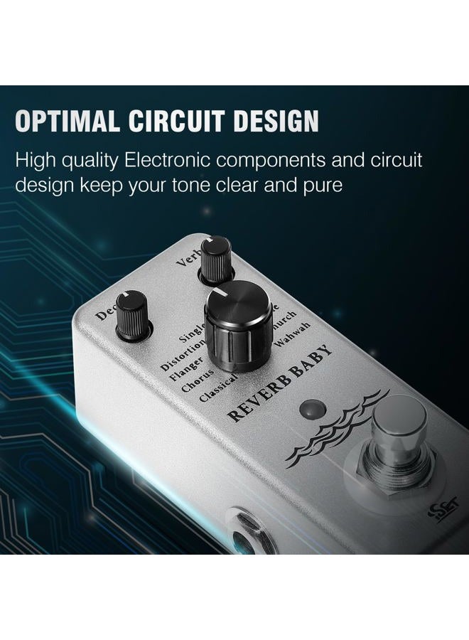 ISET Reverb Baby Reverb Guitar Pedal Mini Single Guitar Effect Pedal With Power Adapter - Image 4