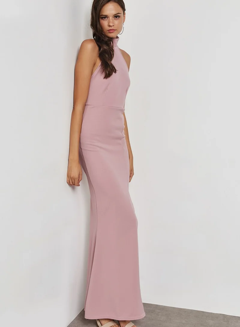 Missguided Front Split Open Back Maxi Dress