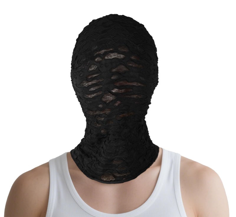 JEGERMIG Lace Hole Full Face Mask Gothic Sexy Halloween Adult Spandex Cloth Cosplay Mask - Image 1