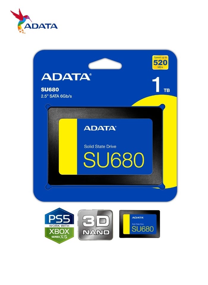 ADATA - Ultimate SU680 1TB Fastest SSD Internal Solid State Drive for Laptop Desktop PS5 XBOX - Image 1