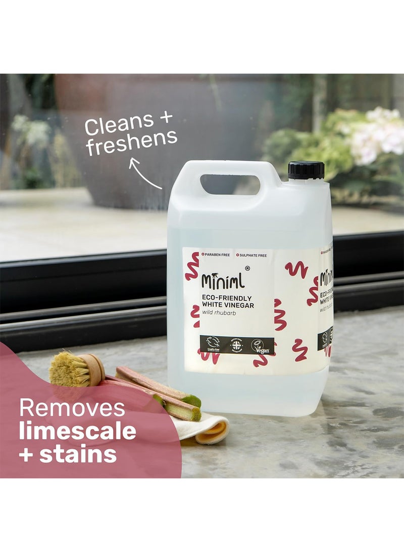 Miniml White Vinegar Cleaning Refill Wild Rhubarb Scented 5L - All Natural Multi-Surface and Multi-Purpose Cleaner, Limescale Remover, Laundry Softener and More - 100 percent Vegan and Cruelty Free - Image 3