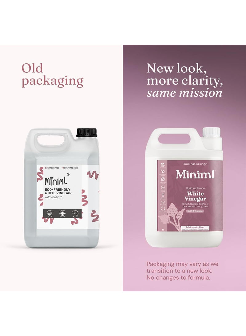Miniml White Vinegar Cleaning Refill Wild Rhubarb Scented 5L - All Natural Multi-Surface and Multi-Purpose Cleaner, Limescale Remover, Laundry Softener and More - 100 percent Vegan and Cruelty Free - Image 2