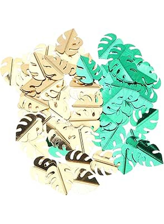 Green Tropical Leaf Confetti Summer Hawaiian Party Table Scatter Wedding Birthday Decorations Set - Image 1