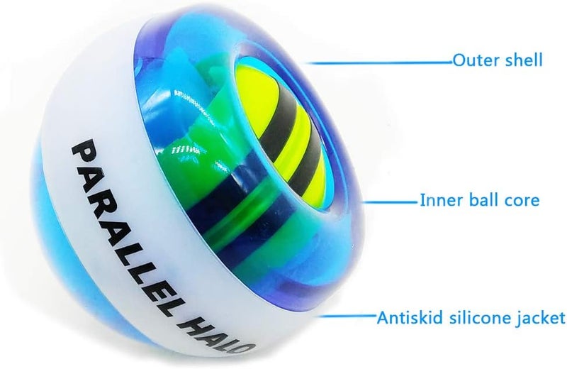 Parallel Halo Power Wrist Ball AUTO Start Gyro Ball with LED Lights Forearm Exerciser Wrist Strengthener for Strengthening Muscle and Bones - Image 3