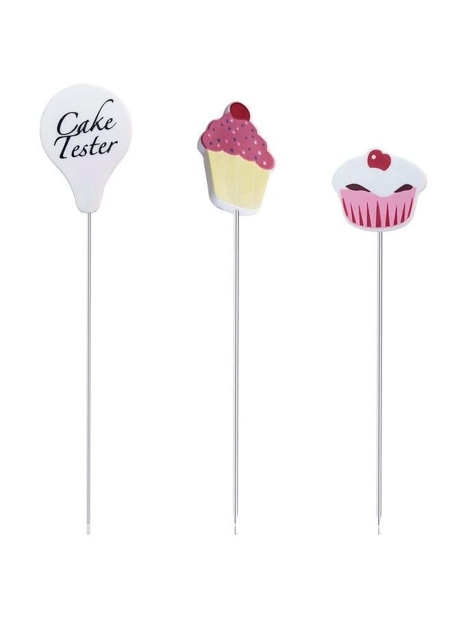 هومستر 3 قطع الكعكة اختبار إبرة الفولاذ المقاوم للصدأ اختبار الكعكة مسبار اختبار الخبز,منزل المخبز الكعكة الخبز سكوير الكعكة اختبار العصا - Image 1