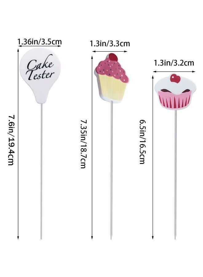 هومستر 3 قطع الكعكة اختبار إبرة الفولاذ المقاوم للصدأ اختبار الكعكة مسبار اختبار الخبز,منزل المخبز الكعكة الخبز سكوير الكعكة اختبار العصا - Image 5