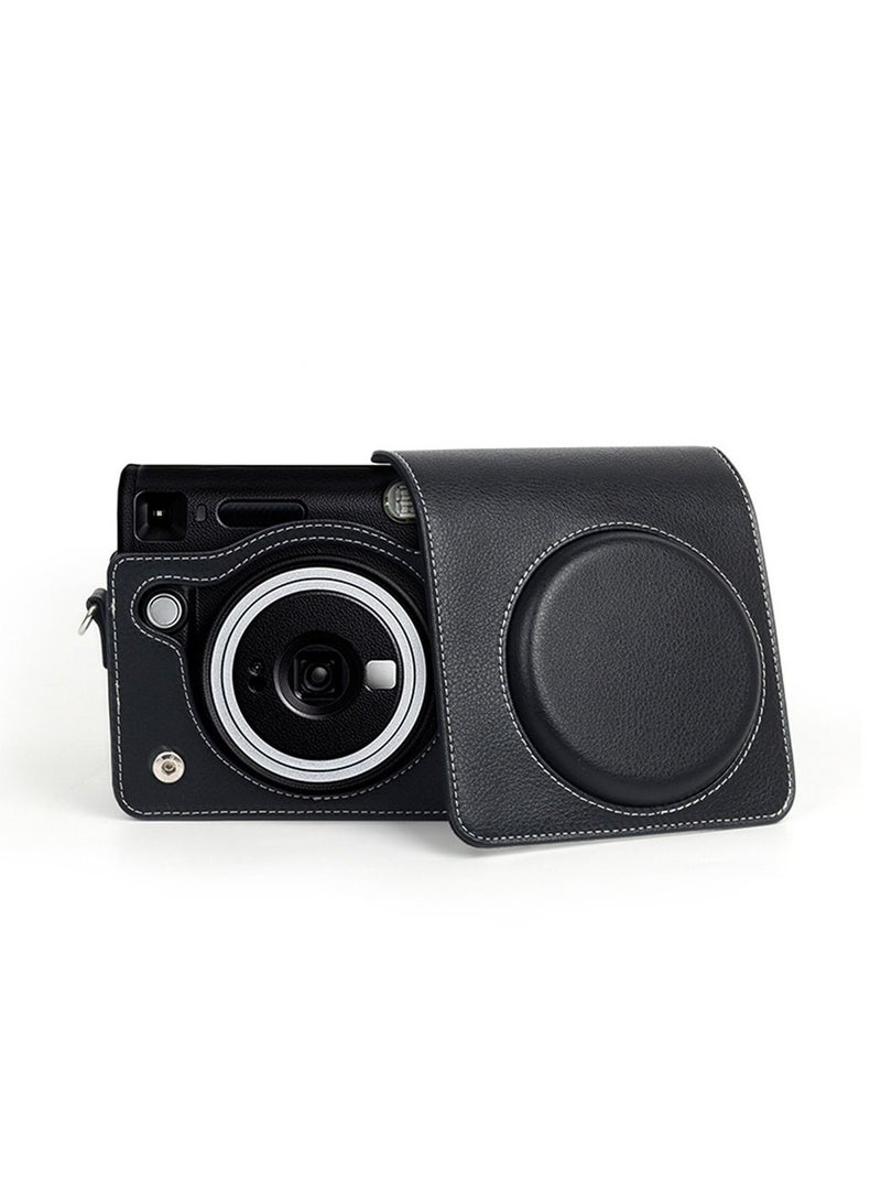 كيس كاميرا الجلد PU متوافق مع Fujifilm Instax Square SQ40 فيلم كاميرا w / قابل للتعديل حزام الكتف حقيبة غطاء واقي - Image 5