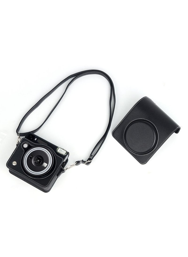 كيس كاميرا الجلد PU متوافق مع Fujifilm Instax Square SQ40 فيلم كاميرا w / قابل للتعديل حزام الكتف حقيبة غطاء واقي - Image 4
