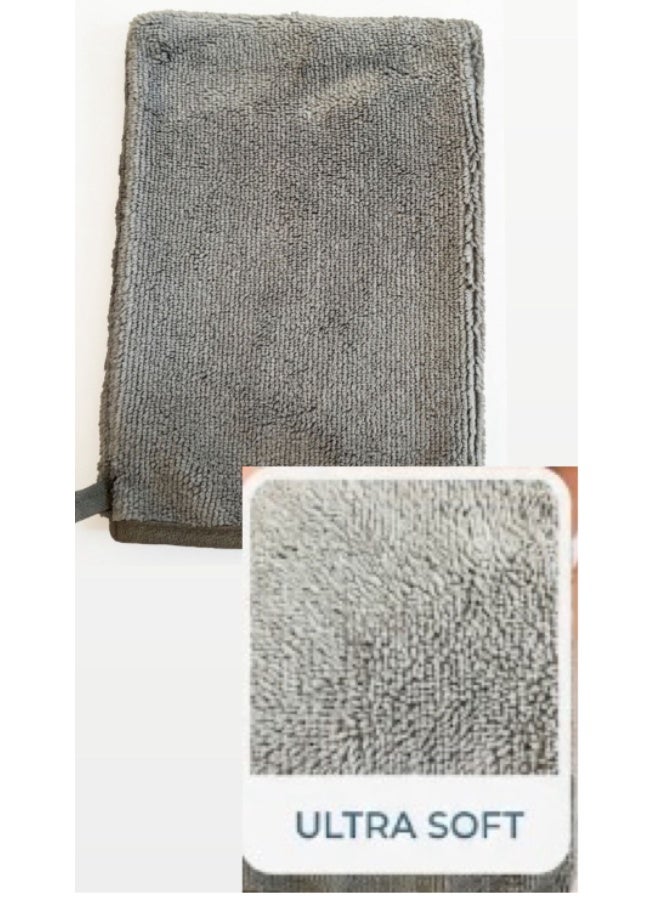 LUXE Grey Face Mitt 21×15 cm-360GSM-Soft & Gentle Skincare Accessory - Image 2