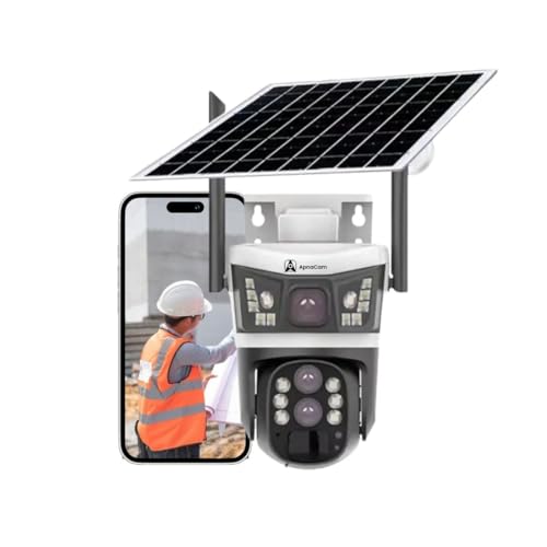 ApnaCam 5+5MP 4G Solar Powered Security Camera | 3 Screen View | IR 30m Night Vision | 3 Channel CCTV with 128GB Storage | Waterproof Outdoor Camera with Motion Detection & Two-Way Audio - Image 1