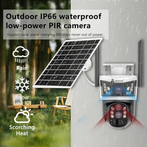 ApnaCam 5+5MP 4G Solar Powered Security Camera | 3 Screen View | IR 30m Night Vision | 3 Channel CCTV with 128GB Storage | Waterproof Outdoor Camera with Motion Detection & Two-Way Audio - Image 5