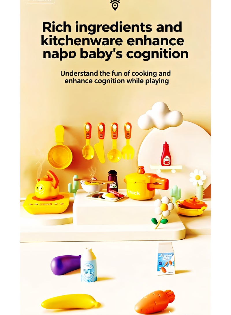 Pretend Kitchen, 25-Piece Toy Set for Kids - Image 3
