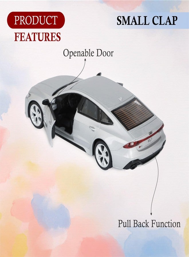 SMALL CLAP® Speed Metal 1:35 Audi RS 7 Diecast Openable Door Function for 3 Years & Above (Grey) - Image 2