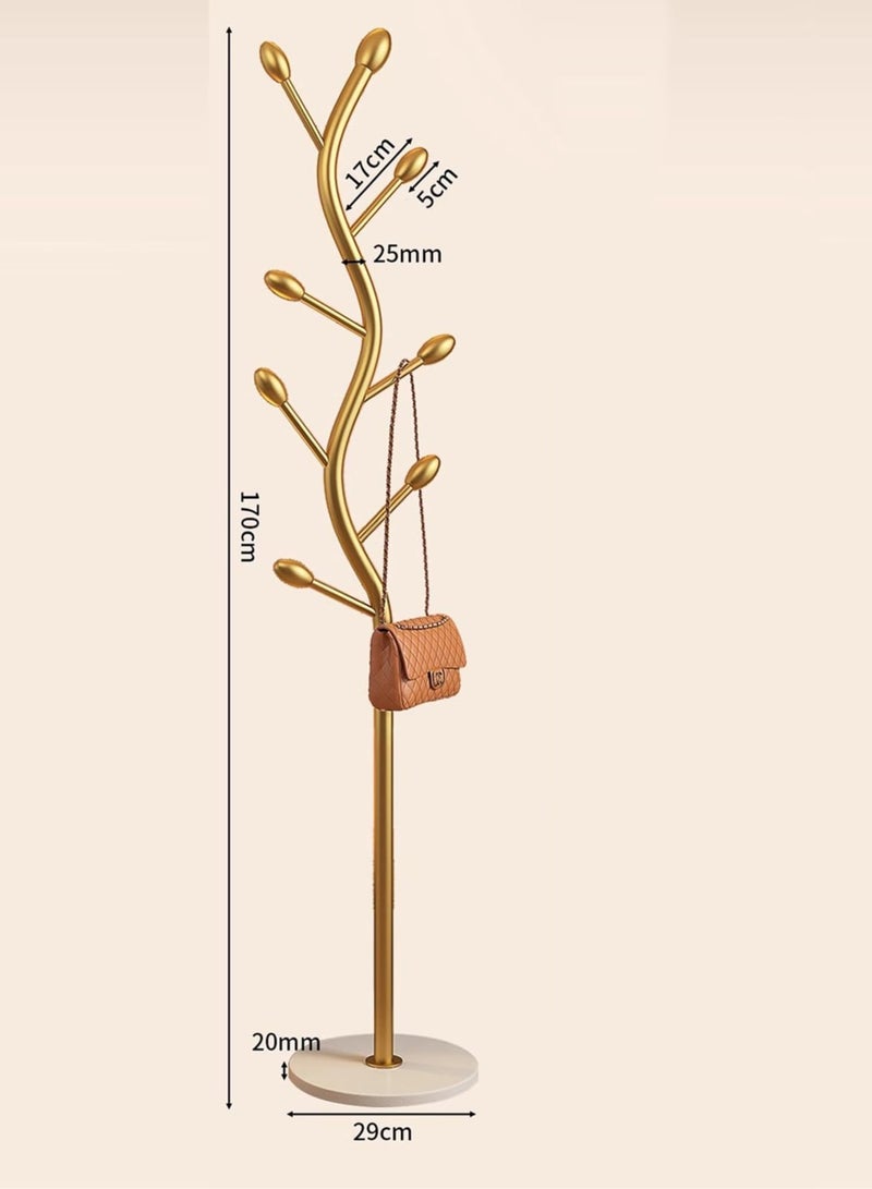 XiuWoo Tree-Shaped Coat Rack, Metal Clothes Stand, Metal Coat Rack, with 8 Hooks, for Clothes, Hats, Bags, for Living Room, Bedroom, Home Office, 170 cm  - Image 4