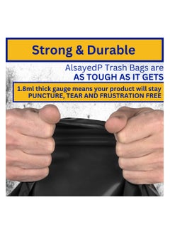 AlsayedP 30 Gallons 35 Trash Bags Black Heavy Duty Plastic Garbage Bags for Contractor, Industrial, Home, Kitchen, Commercial, Yard, Lawn, Leaf (30 Gallons, 35 Bags)  - Image 3