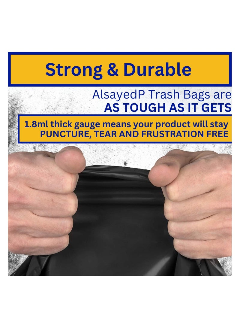 AlsayedP 30 Gallons 35 Trash Bags Black Heavy Duty Plastic Garbage Bags for Contractor, Industrial, Home, Kitchen, Commercial, Yard, Lawn, Leaf (30 Gallons, 35 Bags)  - Image 3