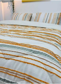 Family Bed Plain embroidered cotton quilt 3 pieces, size 220 x 240 cm, model 4103 from Family Bed  - Image 1