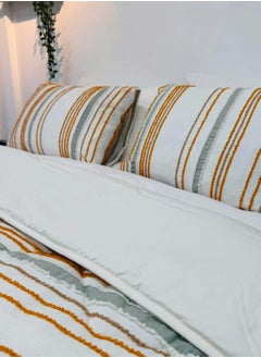 Family Bed Plain embroidered cotton quilt 3 pieces, size 220 x 240 cm, model 4103 from Family Bed  - Image 2