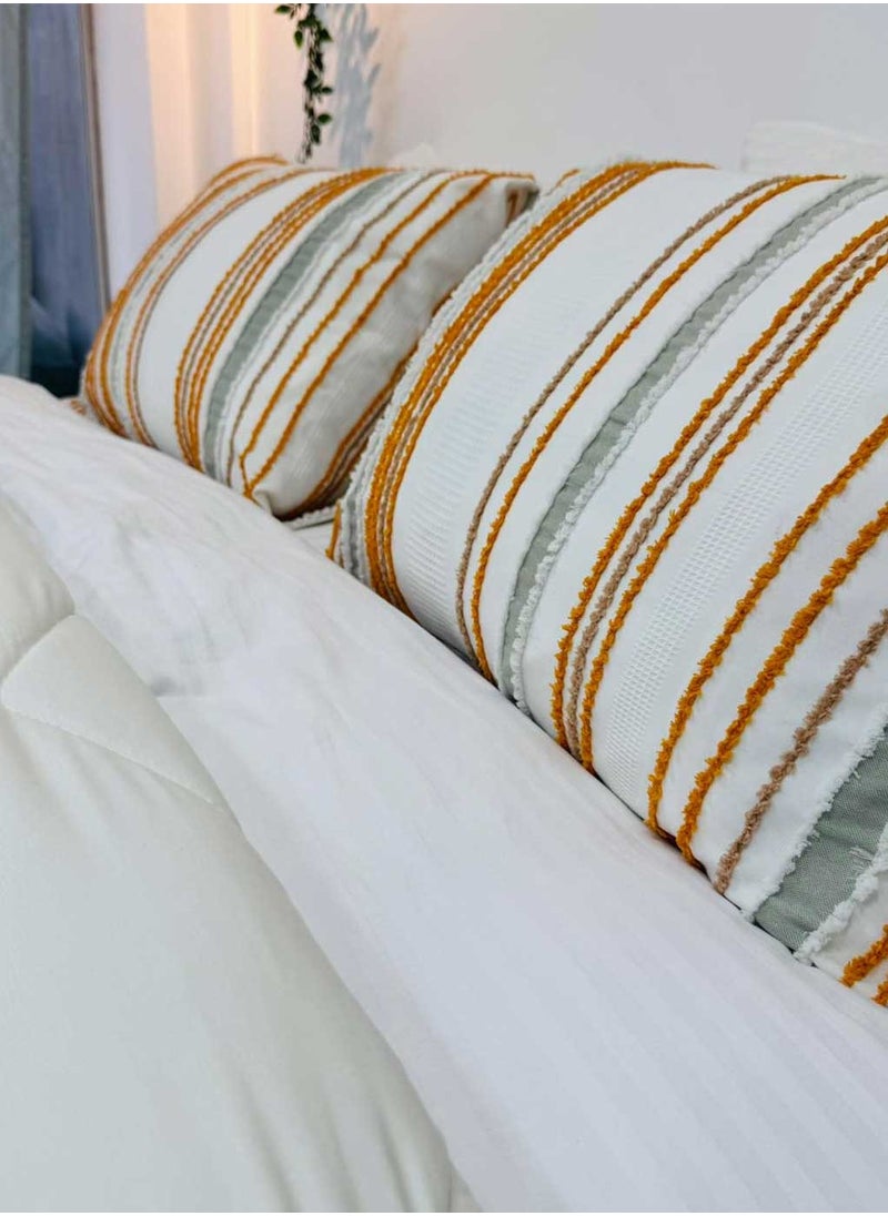Family Bed Plain embroidered cotton quilt 3 pieces, size 220 x 240 cm, model 4103 from Family Bed  - Image 3