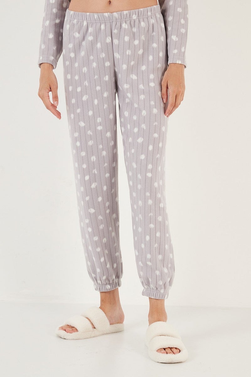 Lela Regular Fit Crew Neck Fleece Pajama Set Women's Pajama Set 6571007 - Image 4
