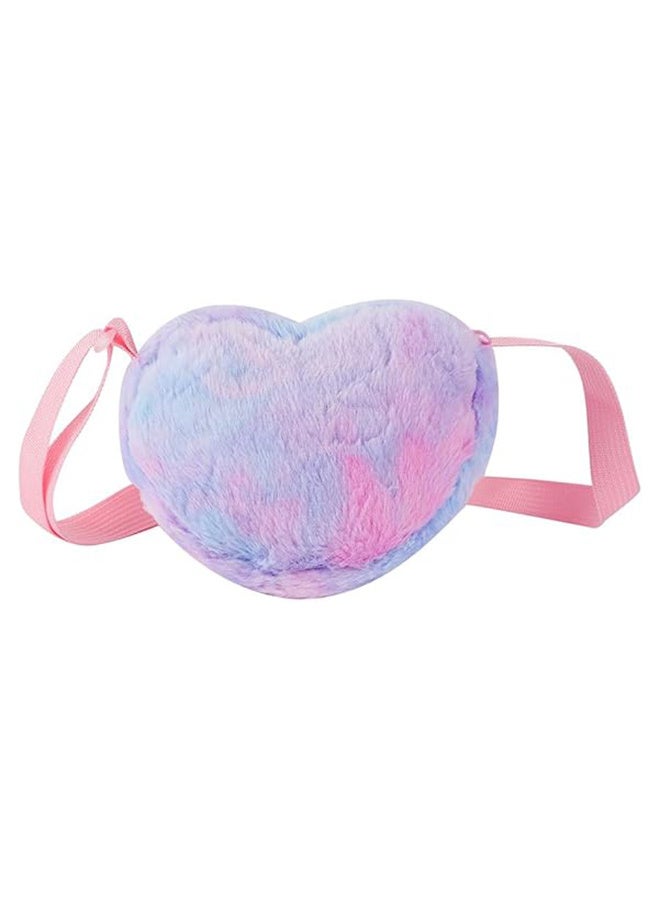 حقيبة كروس بودي من القطيفة الناعمة بتصميم وحيد القرن للفتيات الصغيرات، مصنوعة من الفرو الصناعي بألوان قوس قزح - Image 3