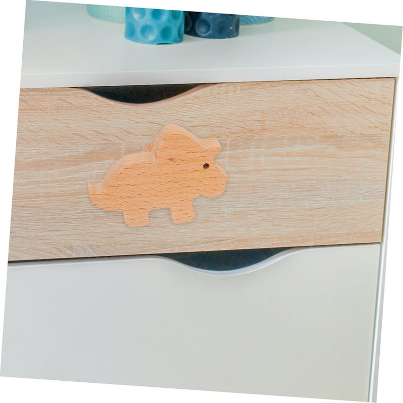 Wooden Dinosaur Drawer Pulls For Kids Cabinets Nursery Playroom 6 Piece Set With Screws - Image 5