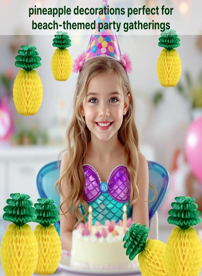 LYART 9pcs 8/10/12Inch Paper Pineapple Decor Centerpieces for Table, Hanging Pineapple Party Decorations for Hawaiian Luau Tropical Summer Beach Party Supplies Favor (1. 3 * 3 Combination) - Image 3
