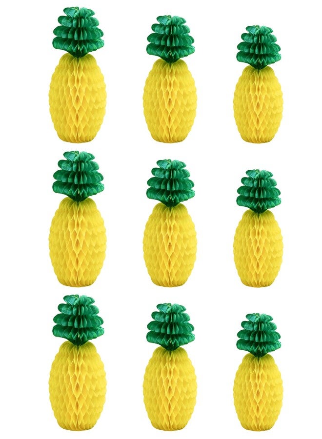 LYART 9pcs 8/10/12Inch Paper Pineapple Decor Centerpieces for Table, Hanging Pineapple Party Decorations for Hawaiian Luau Tropical Summer Beach Party Supplies Favor (1. 3 * 3 Combination) - Image 1