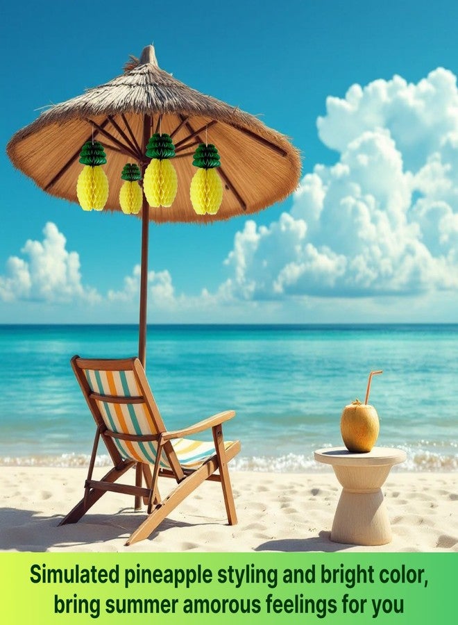 LYART 9pcs 8/10/12Inch Paper Pineapple Decor Centerpieces for Table, Hanging Pineapple Party Decorations for Hawaiian Luau Tropical Summer Beach Party Supplies Favor (1. 3 * 3 Combination) - Image 4