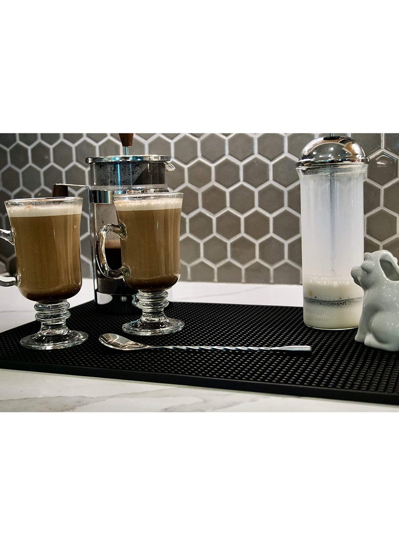 SYOSI - Bar Mat 18 x 12, Thick Durable and Stylish Bar Mat for Spills, Coffee Bar Mat Under Coffee Maker, Non Slip, Non-Toxic, Service Mat For Coffee, Bars, Restaurants and Counter Top - Image 1
